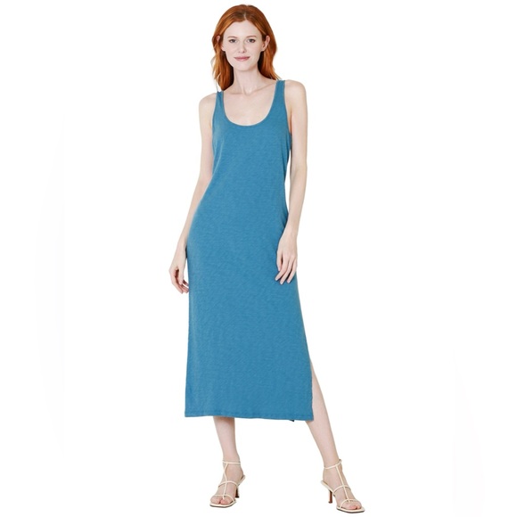 Z Supply Cabana Slub Tank Dress Soft 100% Cotton Heathered Blue Size XS - Picture 3 of 9